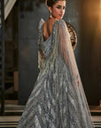 Grey Embroidered Organza Lehenga Set - ladies indian outfits
