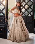 Grey Embroidered Raw Silk Set - indian ethnic attire