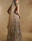 Peach Net Thread Work Lehenga - lehenga Australia