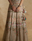 Peach Net Thread Work Lehenga - lehenga Australia