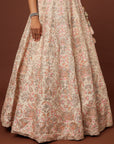 Peach Raw Silk Lace and Resham Embroidered Lehenga - lehenga choli Canada