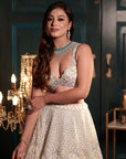 Ivory Sequin Lehenga Set - ivory lehenga Australia