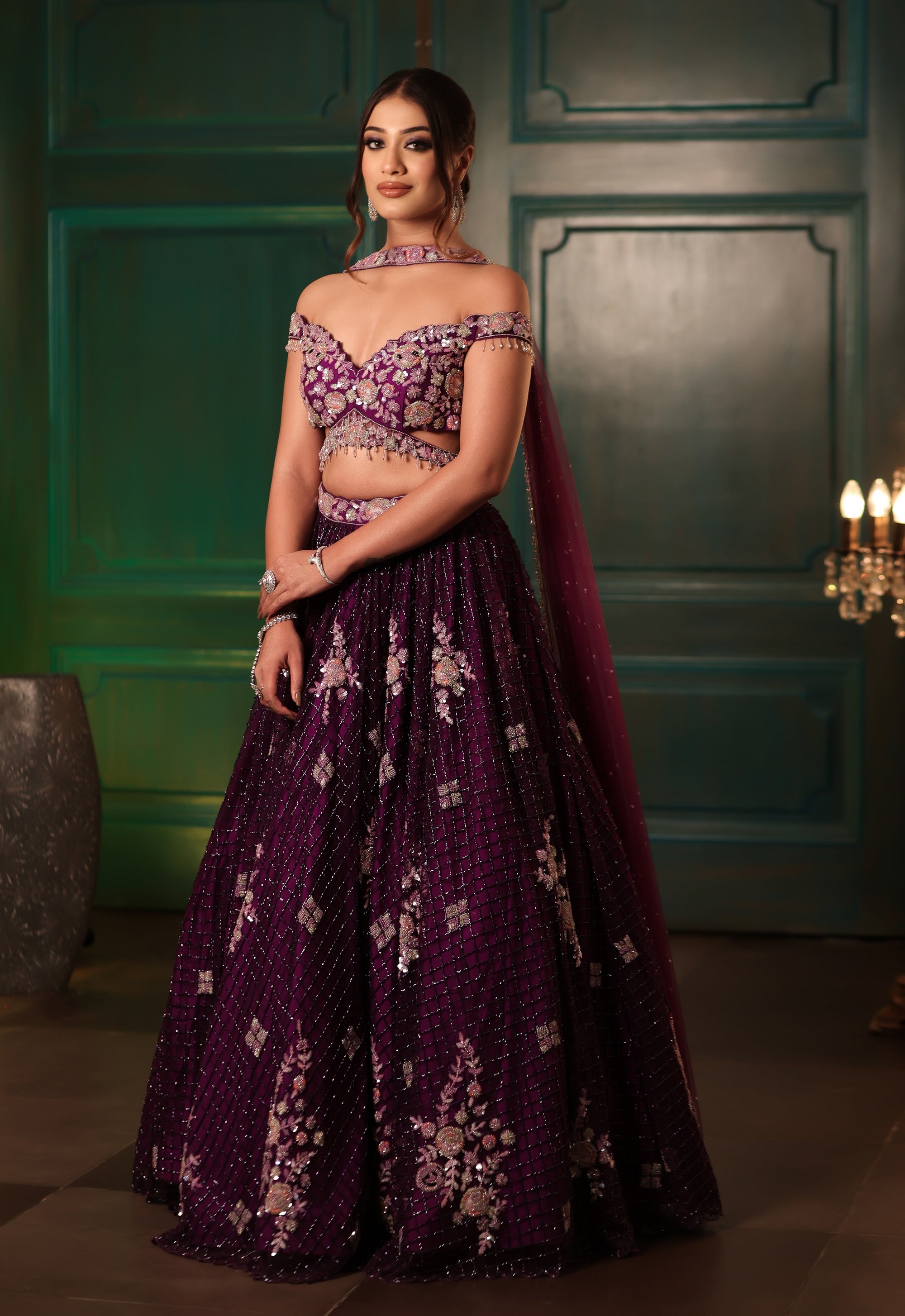 Deep Purple Lehenga Set - purple lehenga Sydney