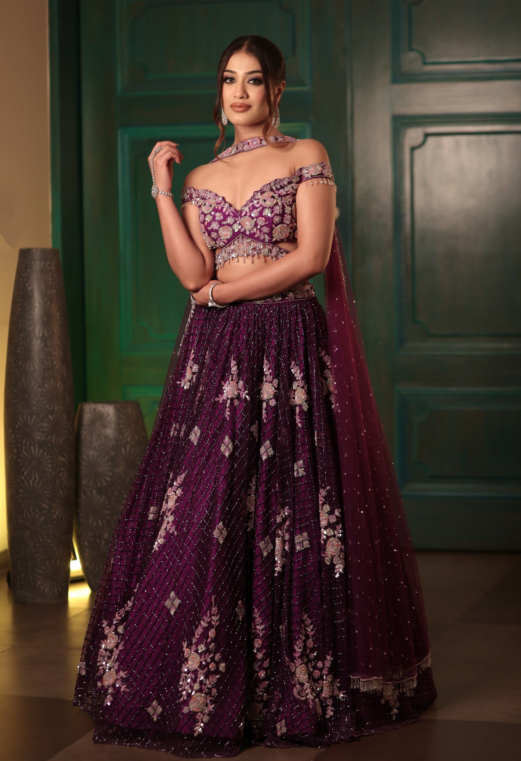 Deep Purple Lehenga Set - purple lehenga Sydney