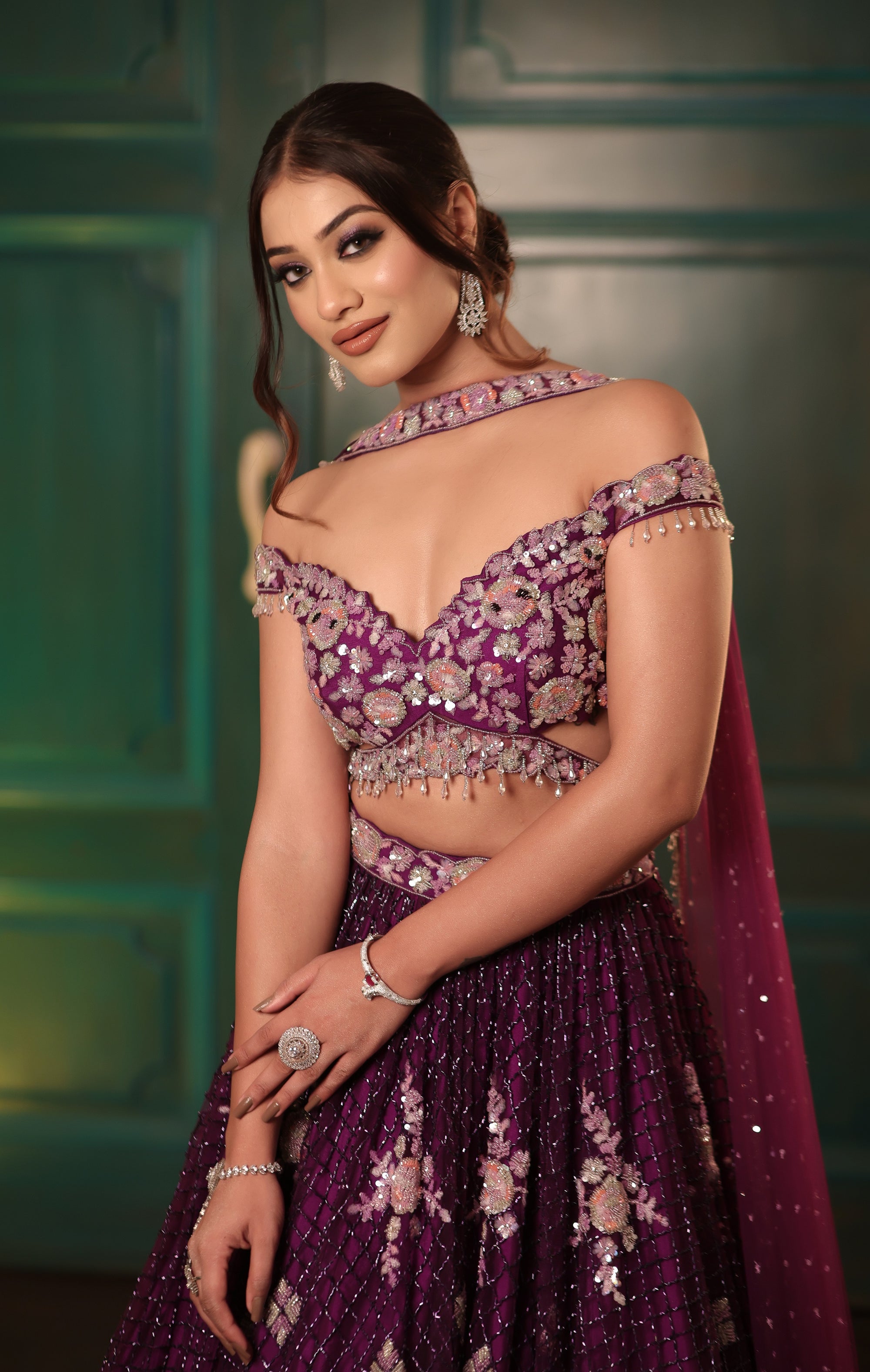 Deep Purple Lehenga Set - purple lehenga Sydney
