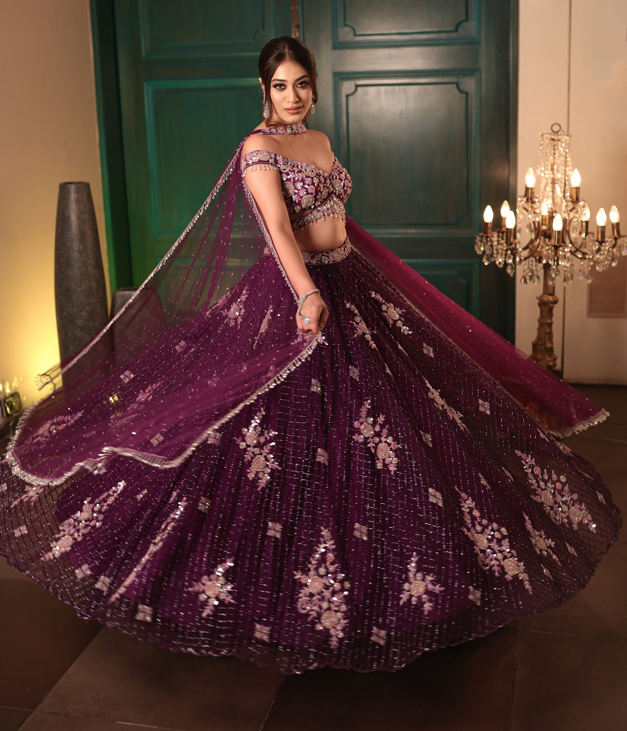 Deep Purple Lehenga Set - purple lehenga Sydney