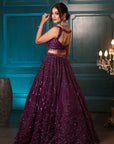 Purple Floral Lehenga Set - floral lehenga USA