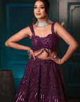 Purple Floral Lehenga Set - floral lehenga USA