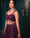 Purple Floral Lehenga Set - floral lehenga USA