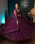 Purple Floral Lehenga Set - floral lehenga USA