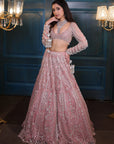Dusky Pink Bridal Lehenga Set - pink lehenga New Zealand