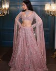 Dusky Pink Bridal Lehenga Set - pink lehenga New Zealand