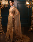 Celeste Gold Fishcut Lehenga Set - golden lehenga New Zealand