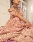 Mauve KUNDAN Embroidered Lehenga - embroidered lehenga Canada