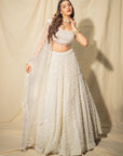 Off White Glam Lehenga Set - off white lehenga