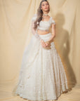 Off White Glam Lehenga Set - off white lehenga