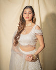 Off White Glam Lehenga Set - off white lehenga