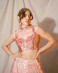 Rose Gold Glam Lehenga Set - lehenga set