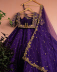 Enchanted Violet & Gold Lehenga Set - violet lehenga New Zealand