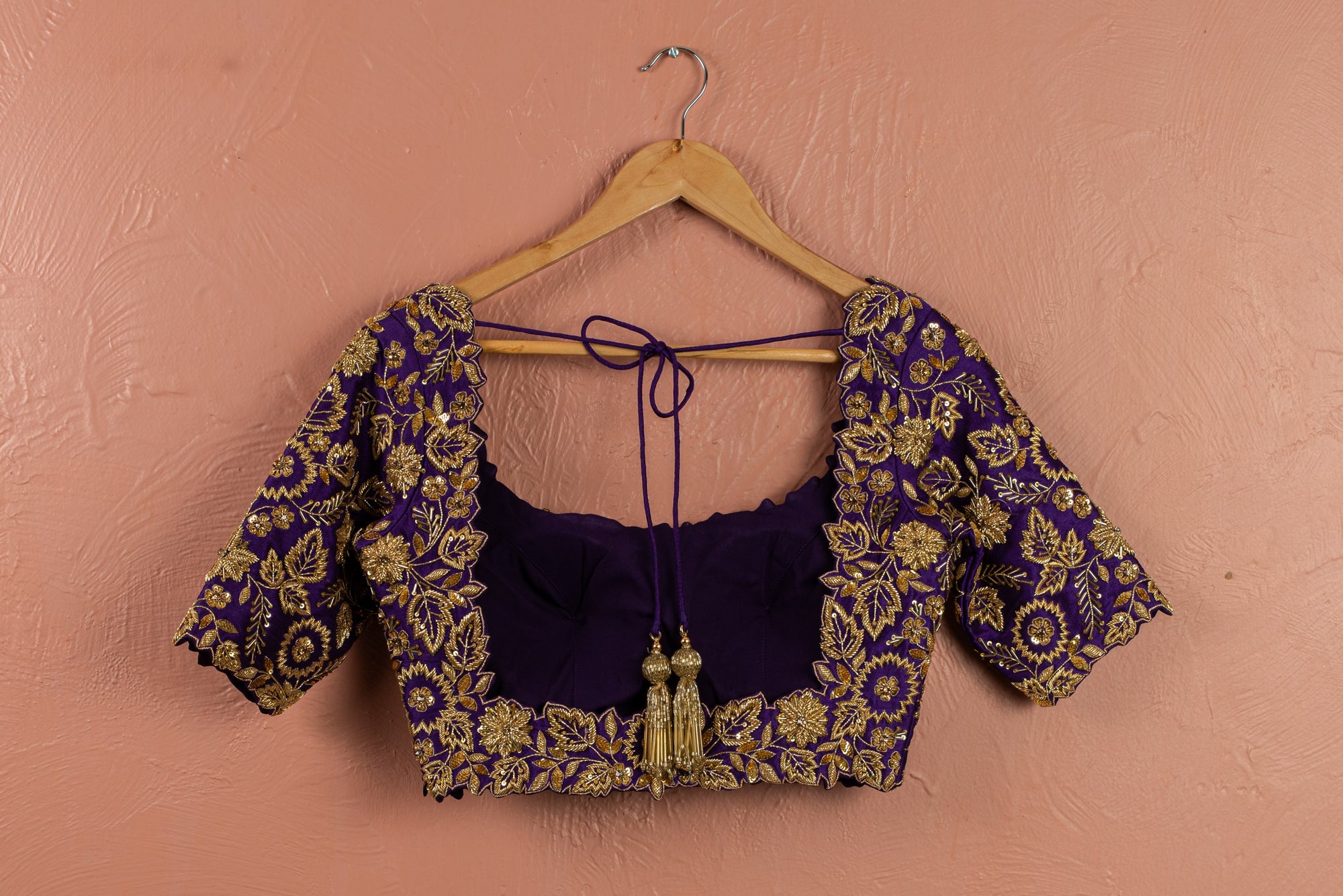 Enchanted Violet & Gold Lehenga Set - violet lehenga New Zealand