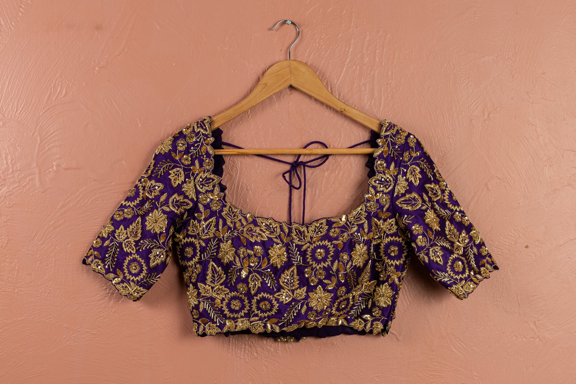 Enchanted Violet & Gold Lehenga Set - violet lehenga New Zealand