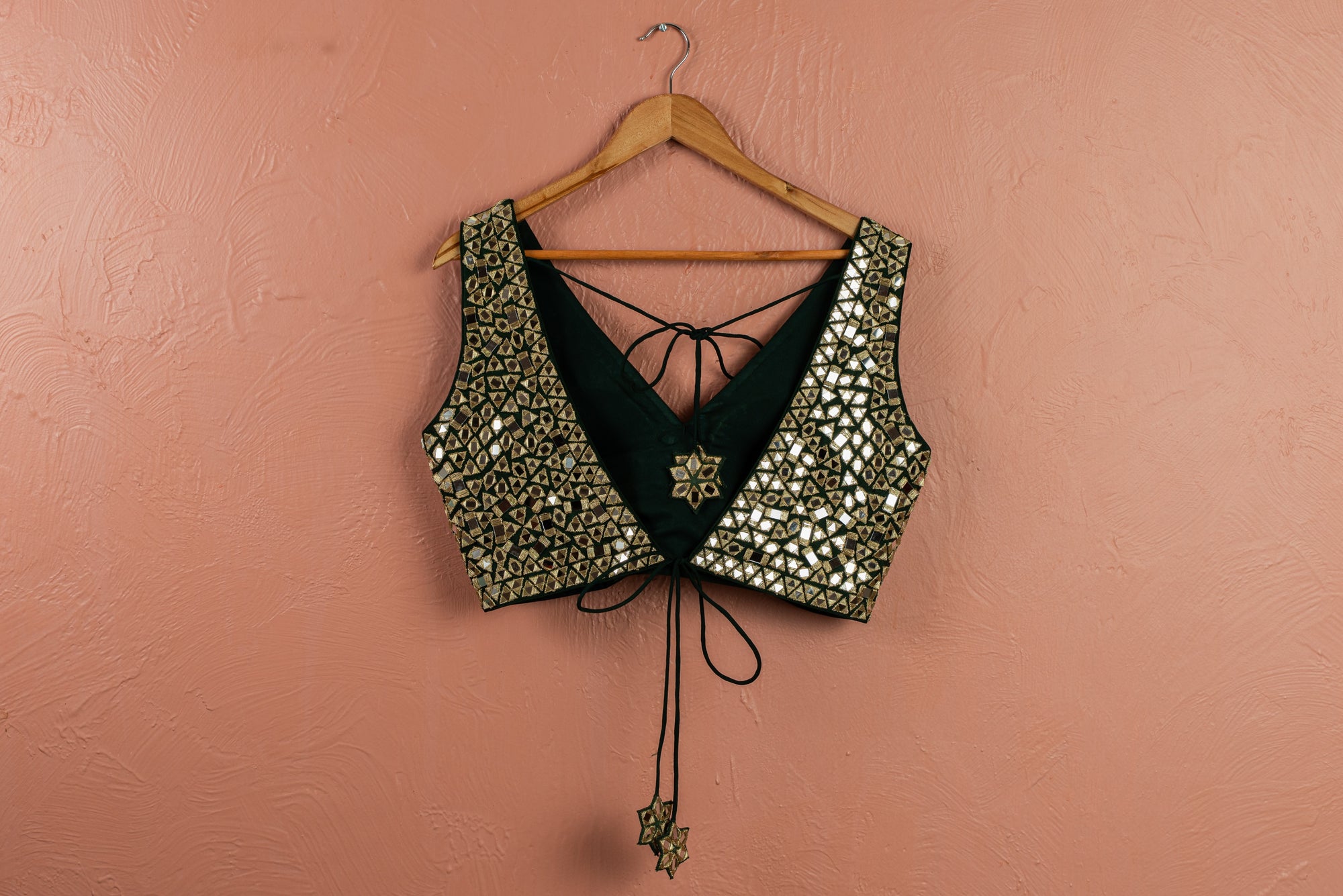 Emerald Green Mirror Work Lehenga Set - mirror work lehenga Australia