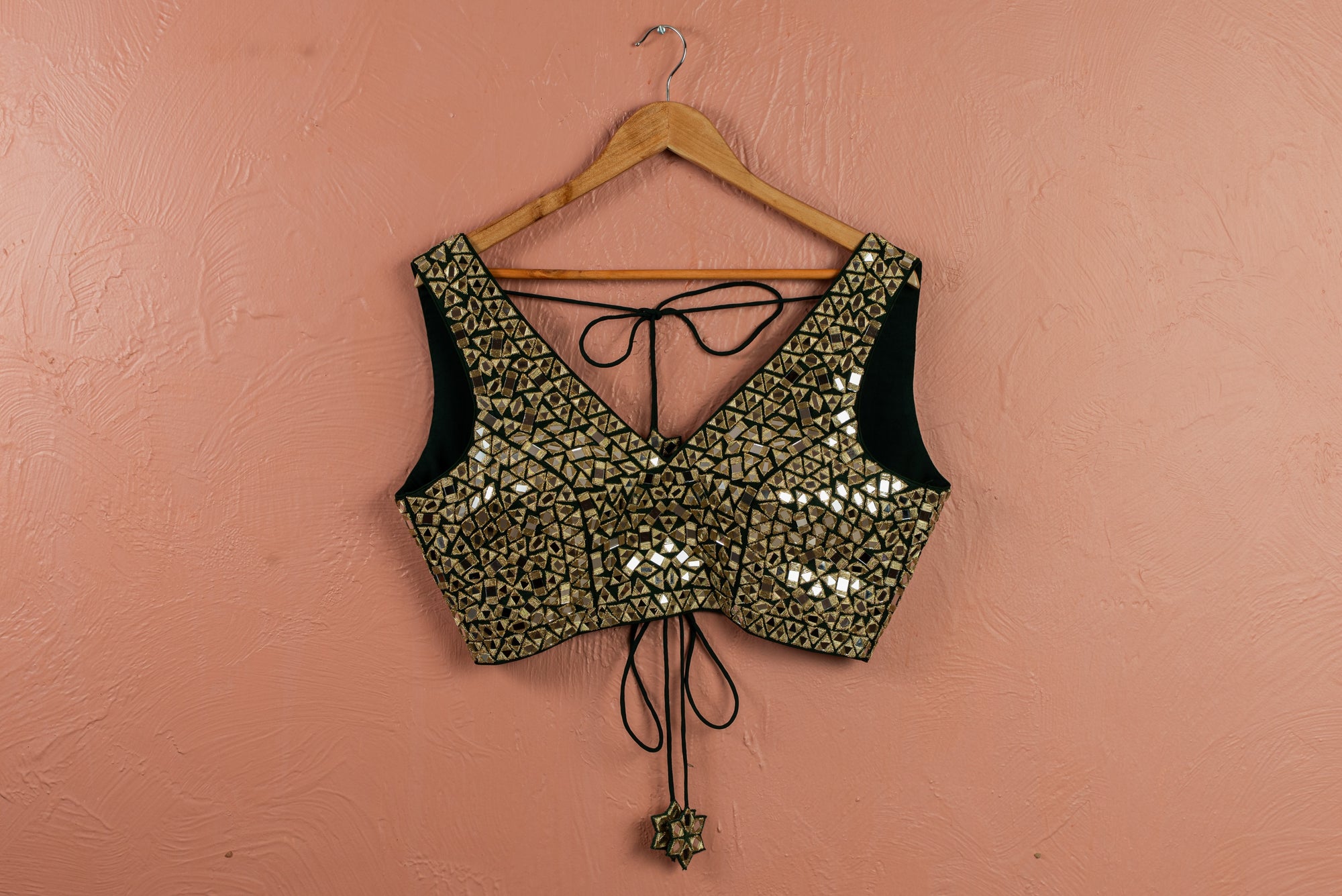 Emerald Green Mirror Work Lehenga Set - mirror work lehenga Australia