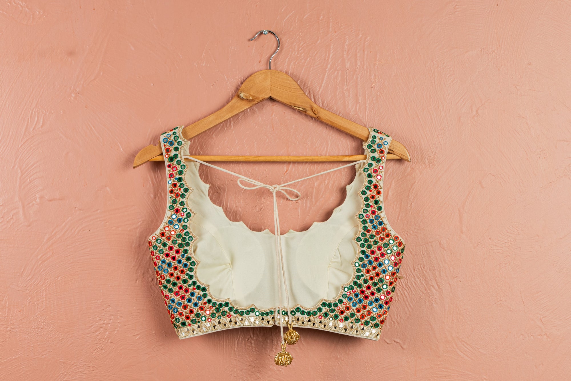 Floral Fiesta Layered Lehenga with Kalidescope Mirrorwork Blouse Set - floral lehenga USA