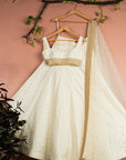 Ivory Stonework Lehenga Set