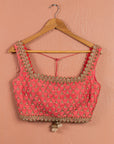 Ivory Sequin Starlight Lehenga with Pink Zardosi Blouse Set - lehenga set New Zealand