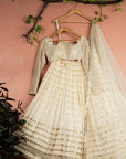Ivory Radiant Sequin Lehenga Set - ivory lehenga New Zealand