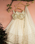 Ivory Radiant Sequin Lehenga with Mirrorwork Blouse Set - lehenga choli Canada