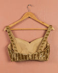 Ivory Radiant Sequin Lehenga with Gold Sequin Blouse Set - ivory lehenga USA