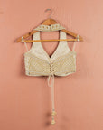 Ivory Layered Pearl Lehenga Set - ivory lehenga USA