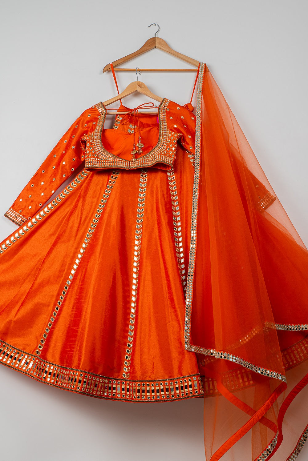 Persimmon Mirror Lehenga Set - indian outfits for women