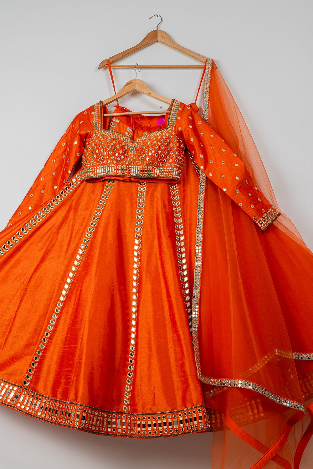 Persimmon Mirror Lehenga Set - indian outfits for women