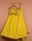 Bumblebee Yellow Lehenga Set with Colored Blouse - lehenga lehenga choli