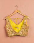 Sunflower Yellow Colored Mirrorwork Lehenga Set - lehenga choli designs
