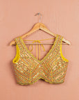 Sunflower Yellow Colored Mirrorwork Lehenga Set - lehenga choli designs