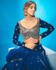 Navy Blue Lehenga Set - blue lehenga