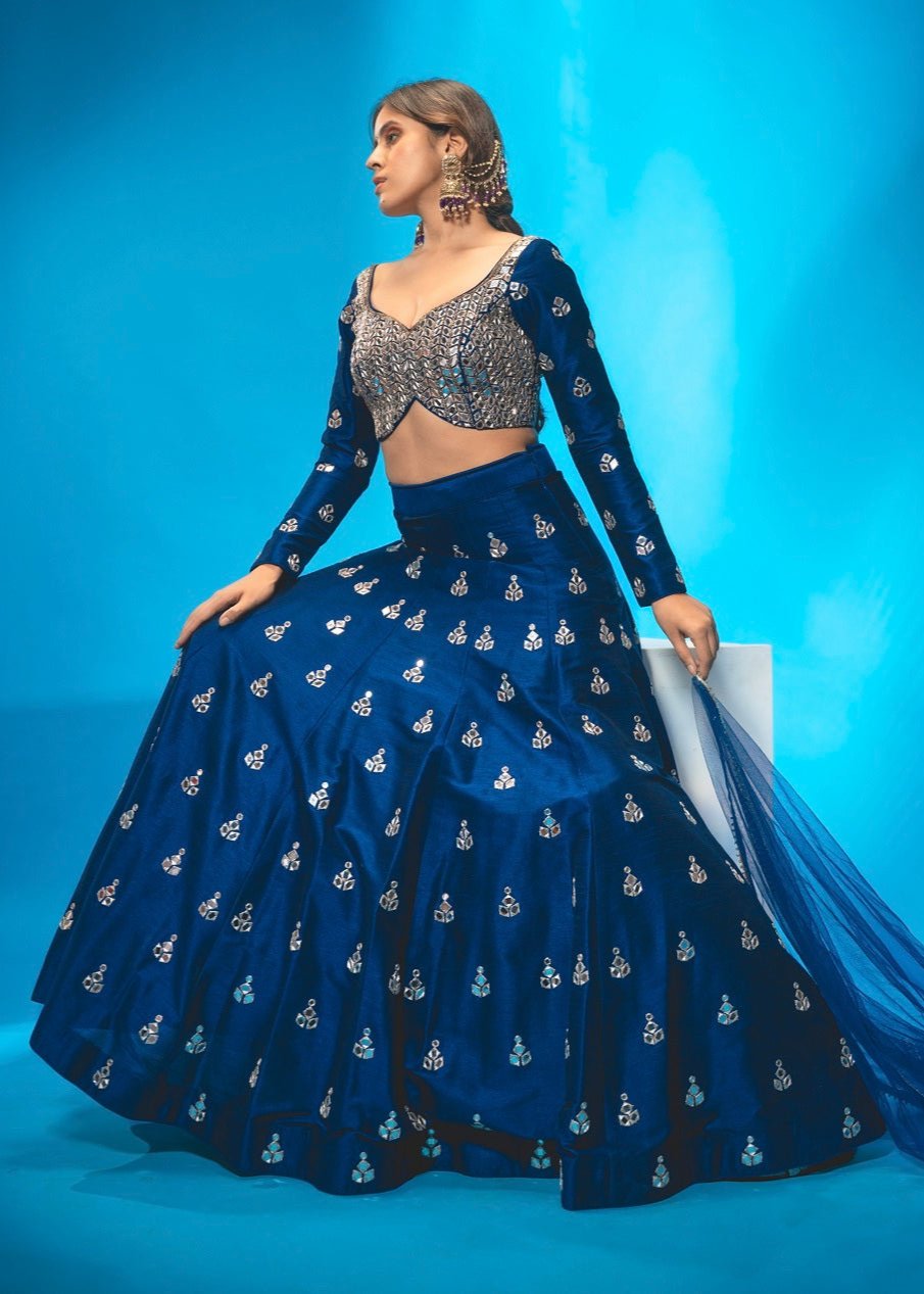Navy Blue Lehenga Set - blue lehenga