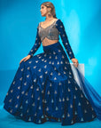 Navy Blue Lehenga Set - blue lehenga