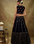 Black Mirror Work Sequin Lehenga Set - black lehenga