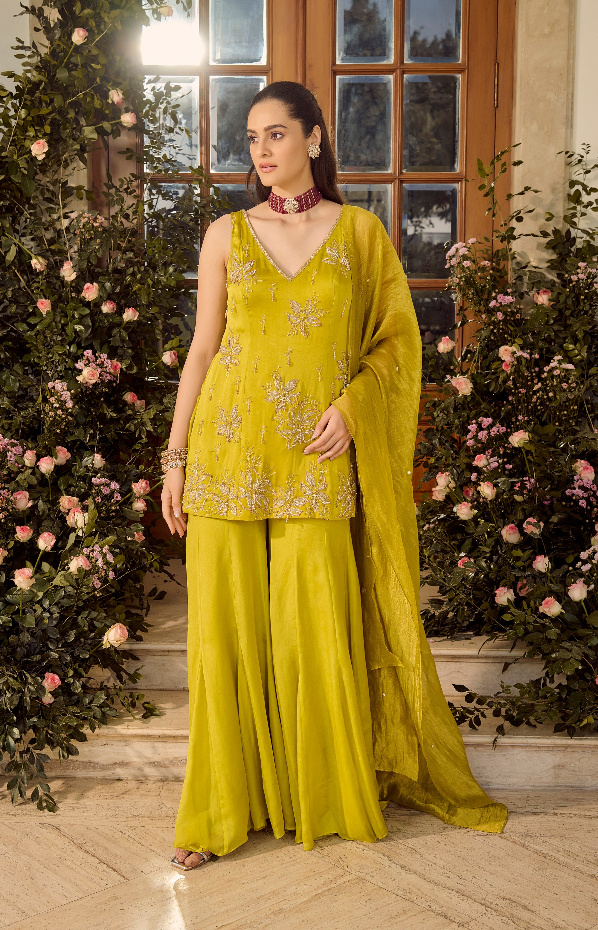Lime Punch Sharara Set