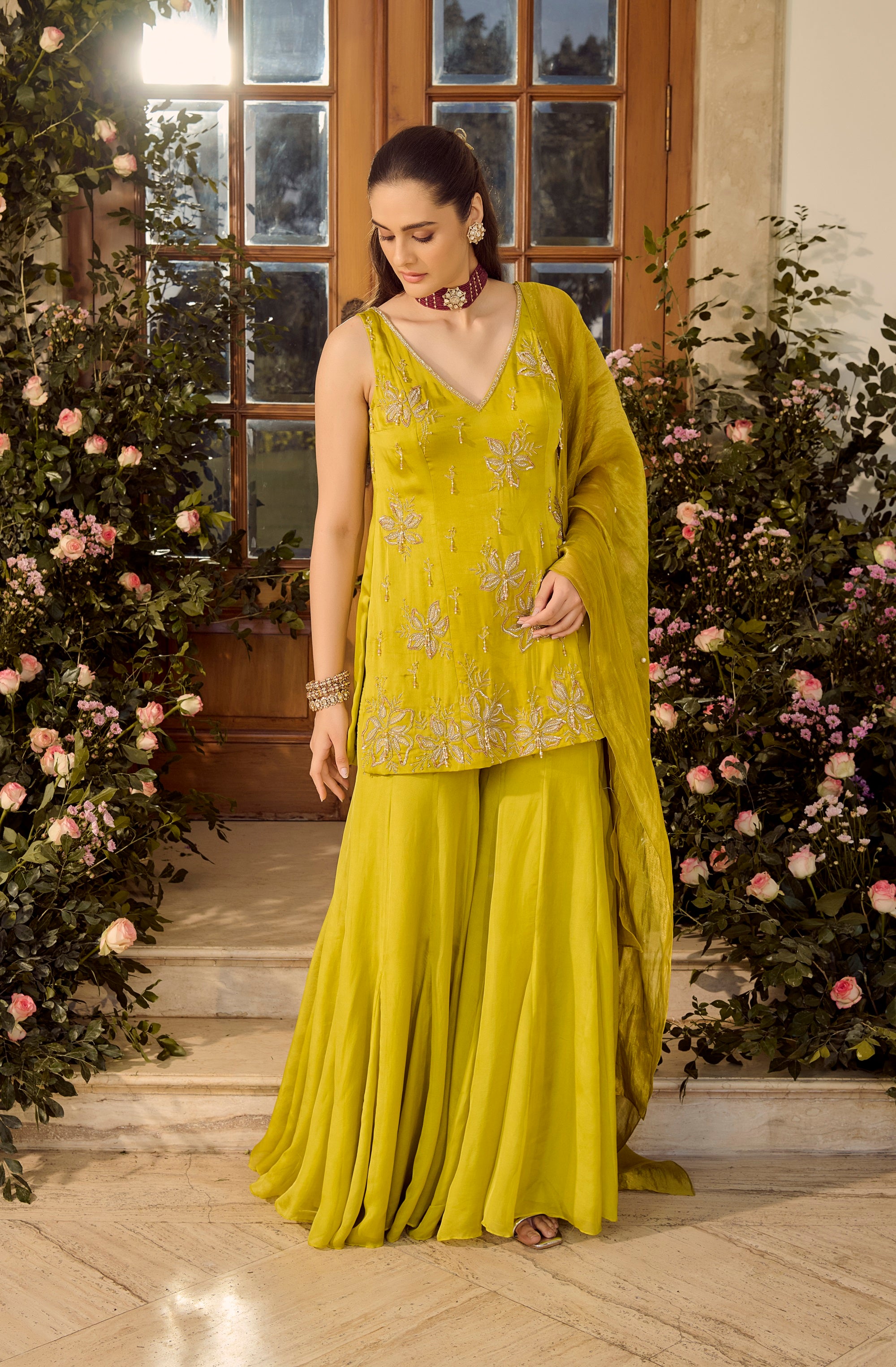 Lime Punch Sharara Set