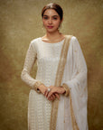 Ivory and Gold Sequin Kurta Pants Set - kurta for women