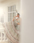 Dusty Firoza Embroidered Lehenga - lehenga Australia Sydney