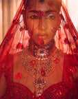 Red MERLIN ROSE Heavily Embroidered Lehenga - red lehenga Sydney