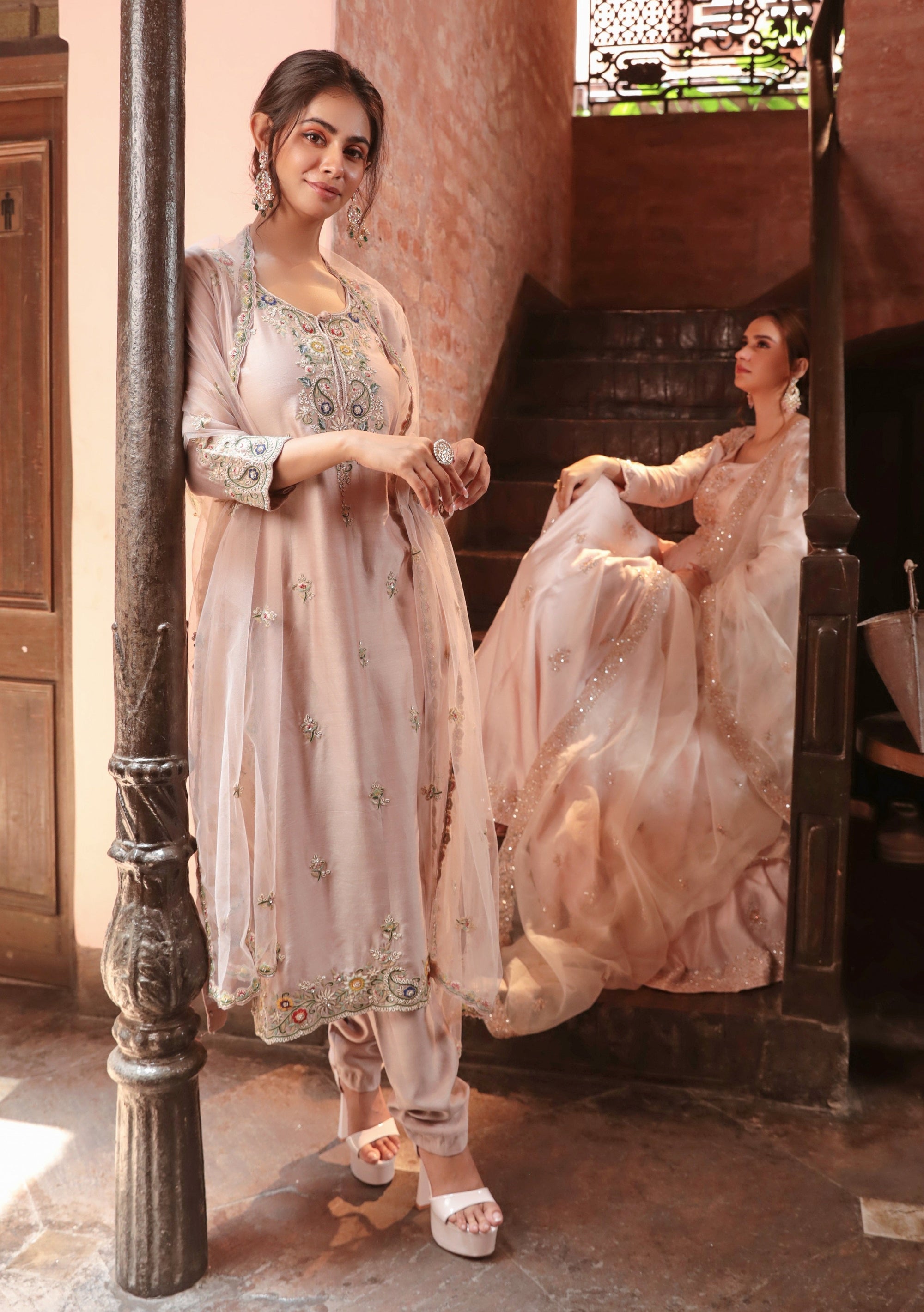 Pink Embroidered Suit - indian wear for ladies New Zealand