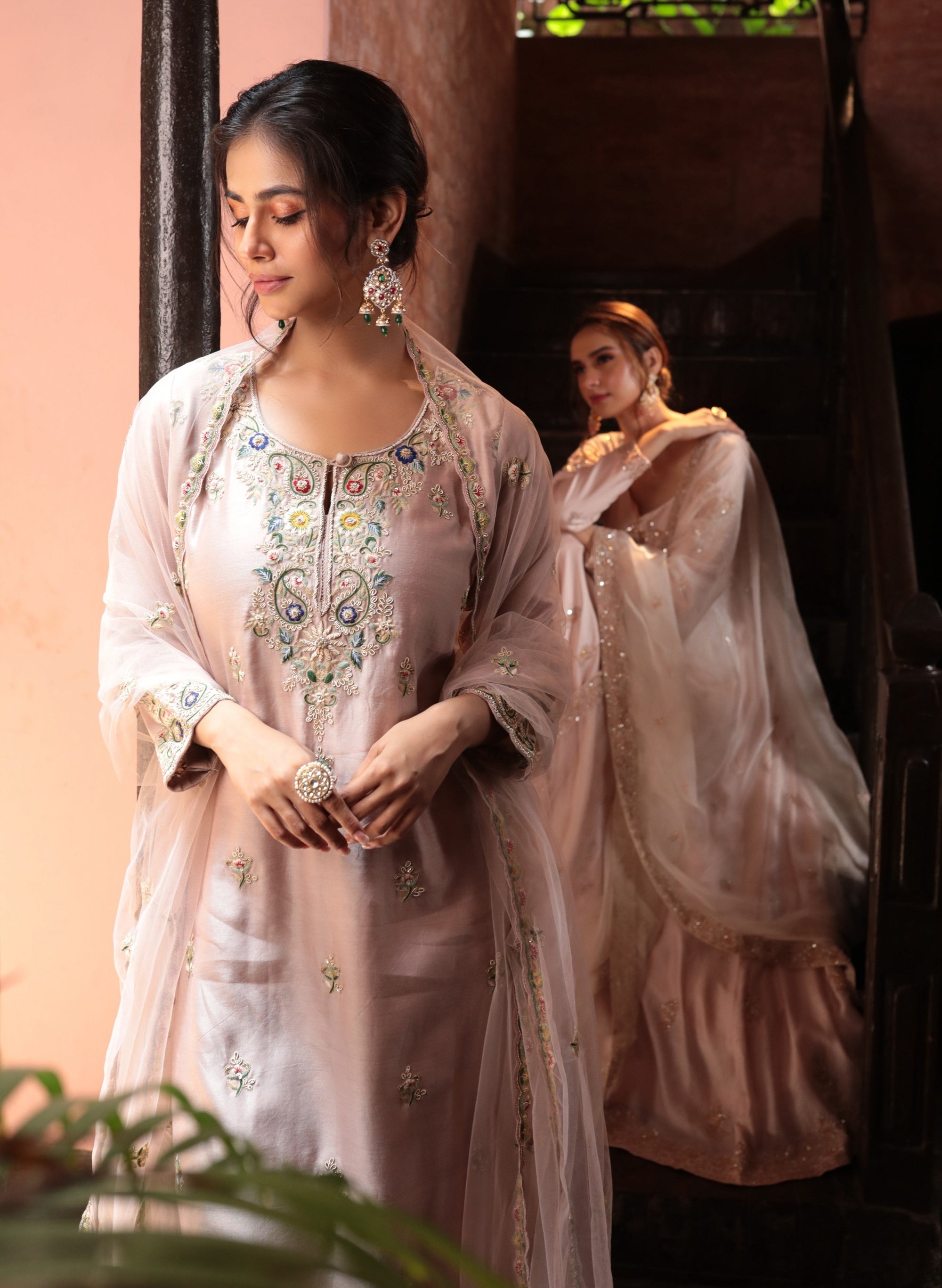 Pink Embroidered Suit - indian wear for ladies New Zealand